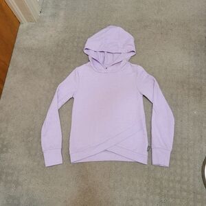 Eddie Bauer Youth Girls XS 5/6 Lilac Hooded Sweatshirt with Crossover Hem